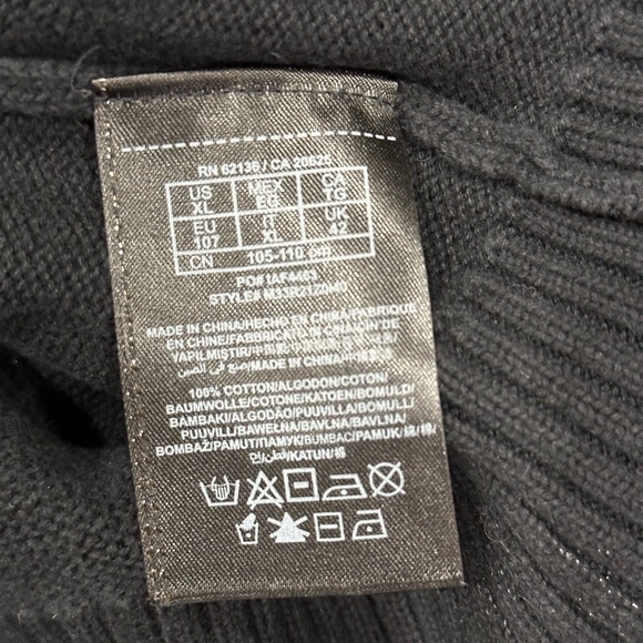 Men’s Guess XL Cozy Knit Sweater Full Zip Jacket Long Sleeve Black Pockets NWOT - Picture 8 of 8
